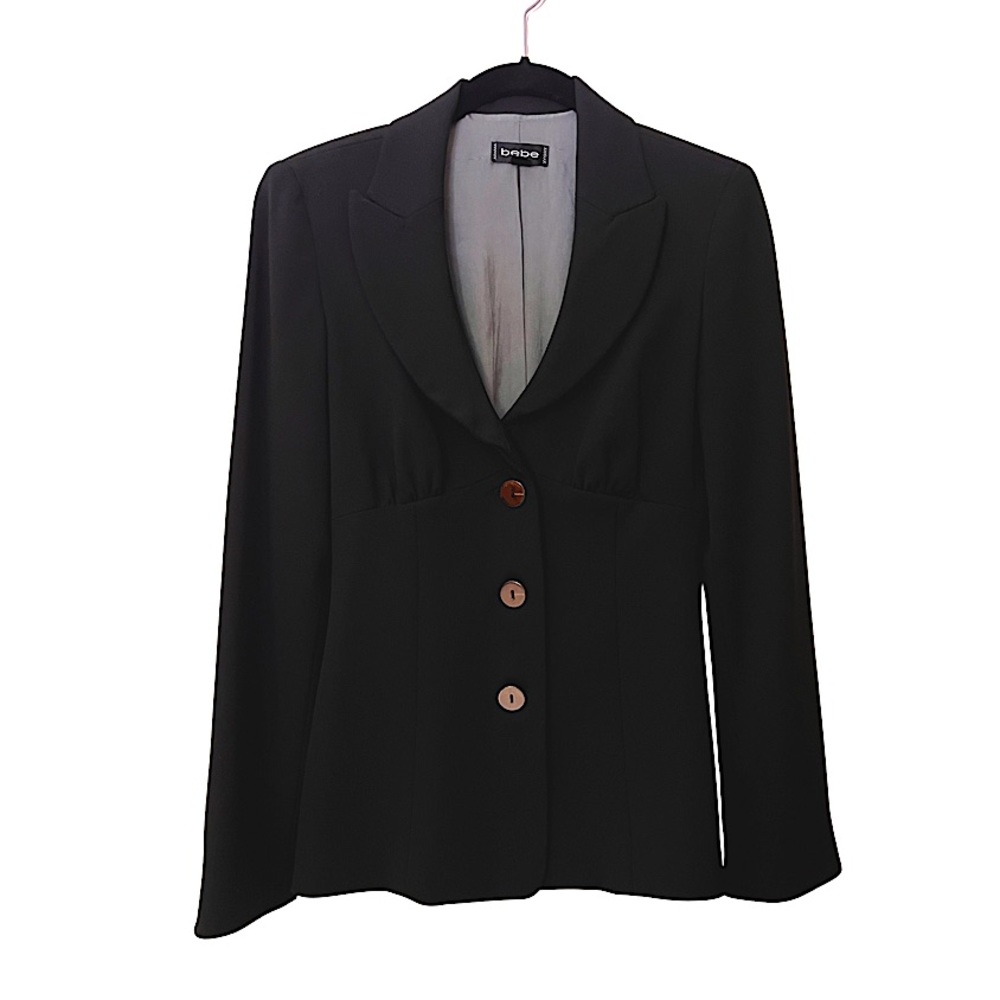 Bebe Fitted Black Blazer 2 Lined